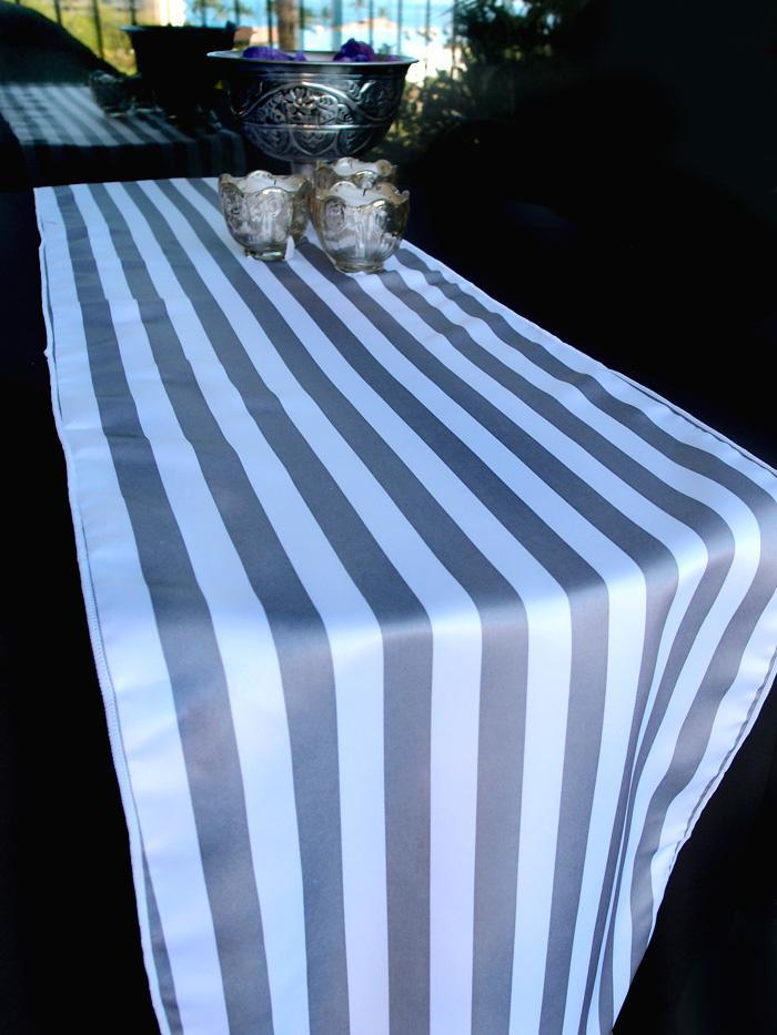 Striped Pattern Table Runner - Gray / Grey (12 x 108) (100 PACK) - AsianImportStore.com - B2B Wholesale Lighting and Décor