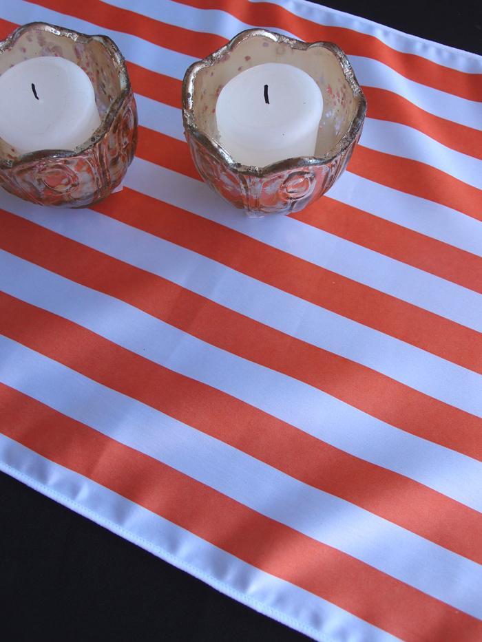 BLOWOUT (100 PACK) Striped Pattern Table Runner - Orange (12 x 108)