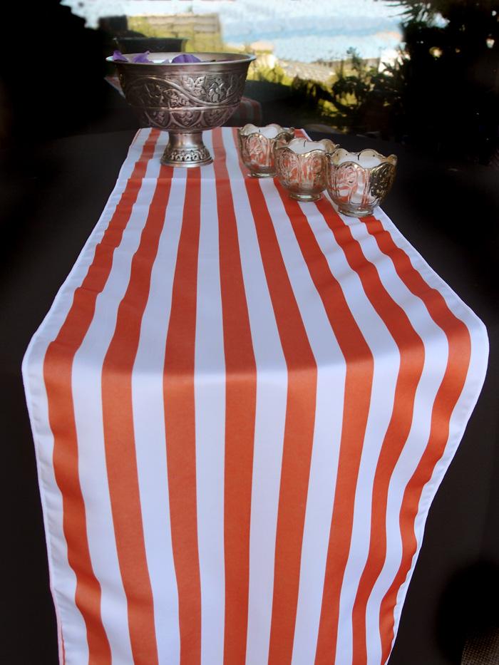 Striped Pattern Table Runner - Orange (12 x 108) (100 PACK) - AsianImportStore.com - B2B Wholesale Lighting and Décor