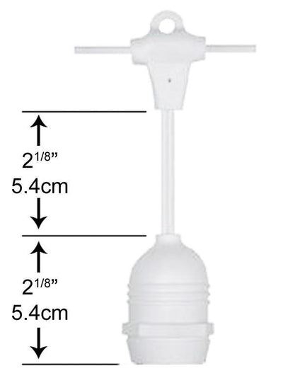 24 Suspended Socket Outdoor Commercial String Light Set, 54 FT White Cord w/ 2-Watt Shatterproof LED Bulbs, Weatherproof SJTW