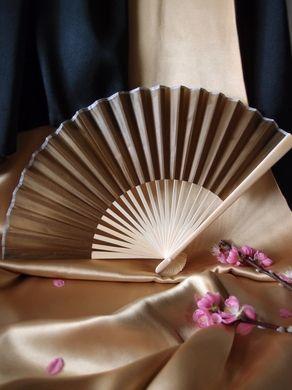 BULK PACK (50) 9" Olive / Brown Green Silk Hand Fans for Weddings - AsianImportStore.com - B2B Wholesale Lighting and Decor