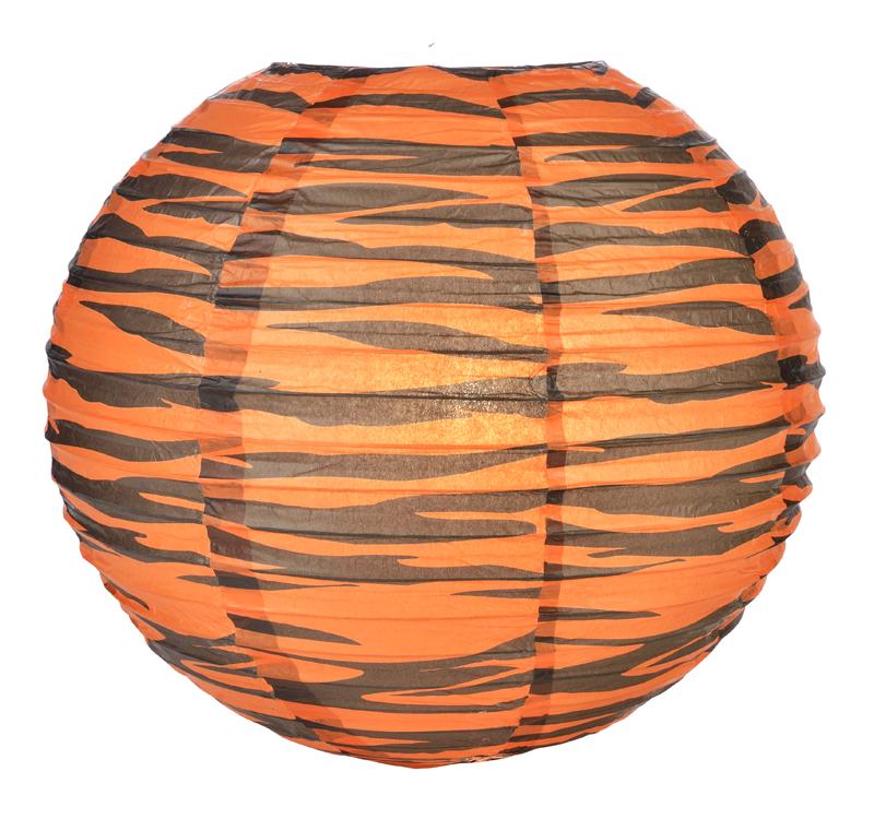 14" Tiger Print Paper Lantern - AsianImportStore.com - B2B Wholesale Lighting and Decor