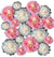 18-Pack Pink / Beige Multi-Color Tissue Paper Flower Decorations, EZ-Fluff - AsianImportStore.com - B2B Wholesale Lighting and Decor