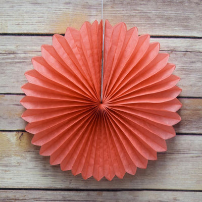 8" Roseate / Pink Coral Tissue Paper Flower Rosette Fan Decoration (102 PACK) - AsianImportStore.com - B2B Wholesale Lighting and Décor