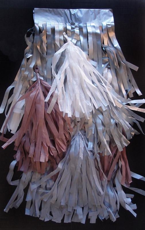 Tissue Paper Tassel Garland Kit - Silver Party (Silver, Gray, White, Light Rose) - AsianImportStore.com - B2B Wholesale Lighting and Decor