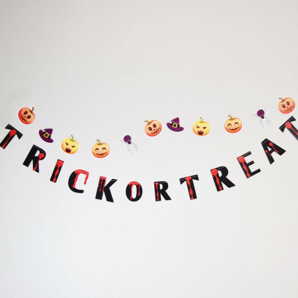 BLOWOUT (100 PACK) Trick-Or-Treat Bloody Halloween Paper Garland Banner (5FT)