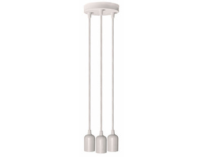 Triple Socket Metal White Hardwire Cord Kit Ceiling Pendant Light Fixture w/ Braided Cloth Cord, 10 FT (5 PACK) - AsianImportStore.com - B2B Wholesale Lighting and Décor