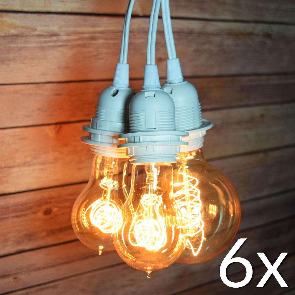 BULK PACK (6) Triple Socket Pendant Light Cord Kits for Lanterns (19FT, Switch, White) - AsianImportStore.com - B2B Wholesale Lighting and Decor