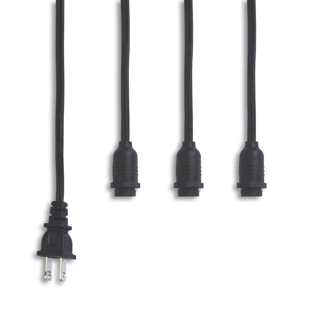Triple Socket Black Weatherproof Outdoor Pendant Light Lamp Cord for Star Lanterns, Switch, E12, 19 Ft - Electrical Swag Light Kit