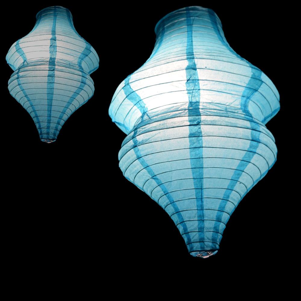 Turquoise Beehive Unique Shaped Paper Lantern, 10-inch x 14-inch - AsianImportStore.com - B2B Wholesale Lighting and Decor