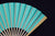 9" Turquoise Premium Paper Hand Fans w/ Organza Bag (Combo 10 PACK) - AsianImportStore.com - B2B Wholesale Lighting and Decor