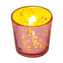 Vintage Mercury Glass Candle Holder (2.5-Inch, Lila Design, Liquid Motif, Rose Gold Pink) - For Use with Tea Lights - For Parties, Weddings and Homes - AsianImportStore.com - B2B Wholesale Lighting and Decor