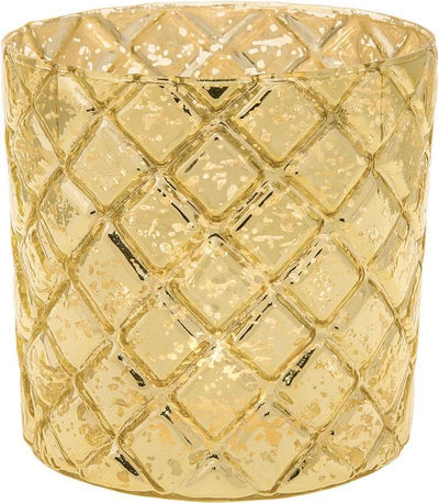 Vintage Mercury Glass Candle Holder (4.5-Inch, Large Andrea Design, Gold) - For Use with Tea Lights - For Home Decor, Parties, and Wedding Decorations (20 PACK) - AsianImportStore.com - B2B Wholesale Lighting and Décor