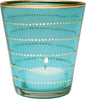 Gilded Horizontal Accent Glass Candle Holder (3.5-Inch, Vanessa Design, Turquoise Blue) - Use with Tea Lights - Home Decor, Parties, and Wedding Decorations - AsianImportStore.com - B2B Wholesale Lighting and Decor