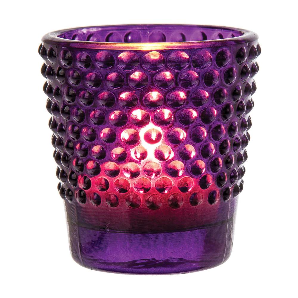 Hobnail Vintage Glass Candle Holder (2.25-Inch, CaUse with Tea Lights - Home Decor and Wedding Decorationsndace Design, Purple) - For - AsianImportStore.com - B2B Wholesale Lighting & Decor since 2002
