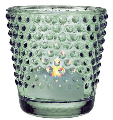 6 Pack | Hobnail Glass Candle Holder (2.5-Inch, Candace Design, Vintage Green) - For Use with Tea Lights - For Home Decor, Parties and Wedding Decorations - AsianImportStore.com - B2B Wholesale Lighting and Decor