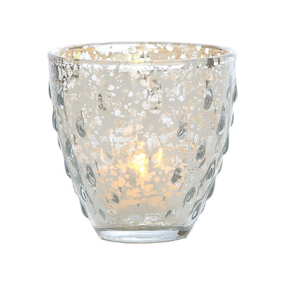 Vintage Romance Silver Mercury Glass Tea Light Votive Candle Holders (6 PACK, Assorted Styles)