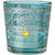 Glass Candle Holder (2.5-Inch, Elisa Design, Turquoise Blue, Mehndi Silver Accents) - For Use with Tea Lights - For Home Decor, Parties, and Wedding Decorations (20 PACK) - AsianImportStore.com - B2B Wholesale Lighting and Décor