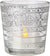 Glass Candle Holder (2.5-Inch, Elisa Design, Clear, Mehndi Silver Accents) - For Use with Tea Lights - For Home Decor, Parties and Wedding Decorations - AsianImportStore.com - B2B Wholesale Lighting and Decor