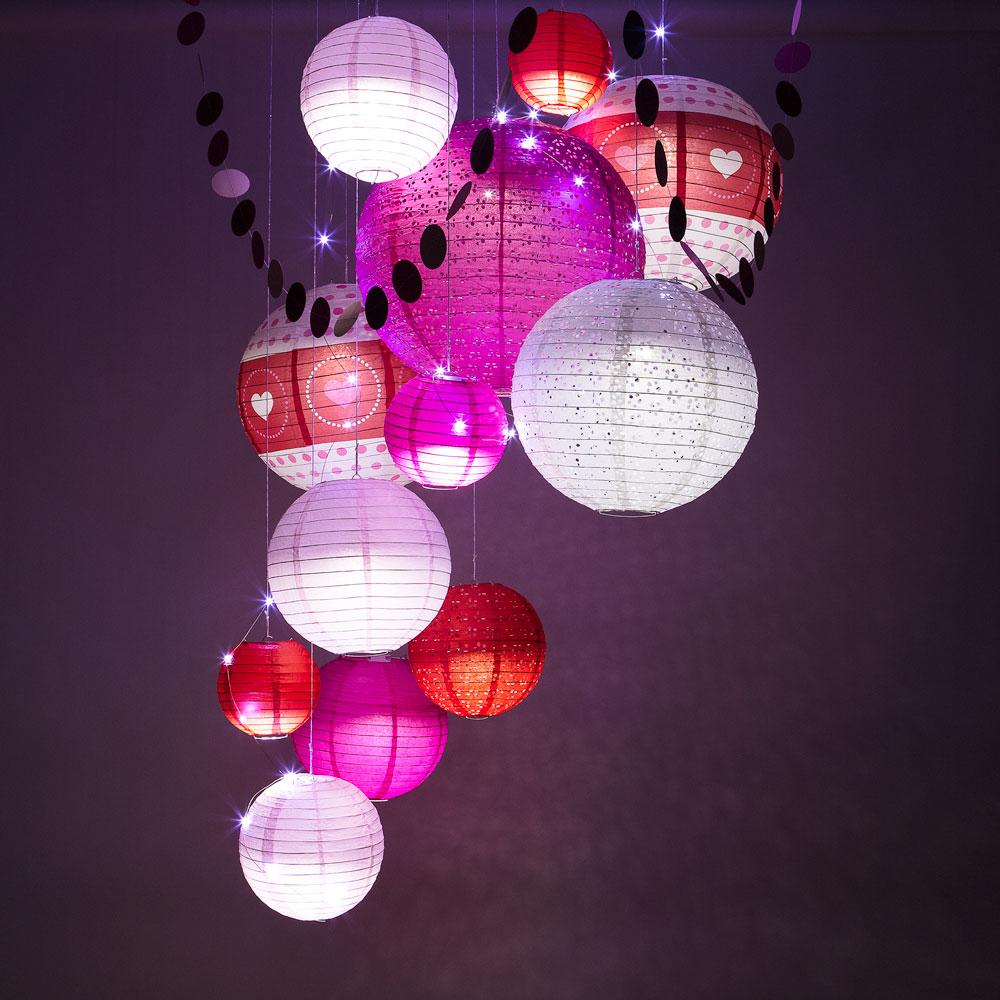  13-pc Valentine's Day Hearts Paper Lantern Decoration Party Pack - AsianImportStore.com - B2B Wholesale Lighting and Decor