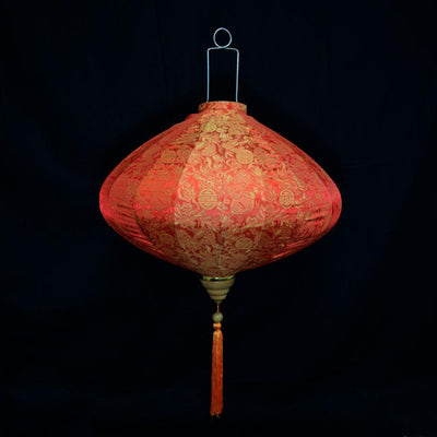 Small Red / Orange Vietnamese Silk Lantern, Diamond Shaped - AsianImportStore.com - B2B Wholesale Lighting and Decor