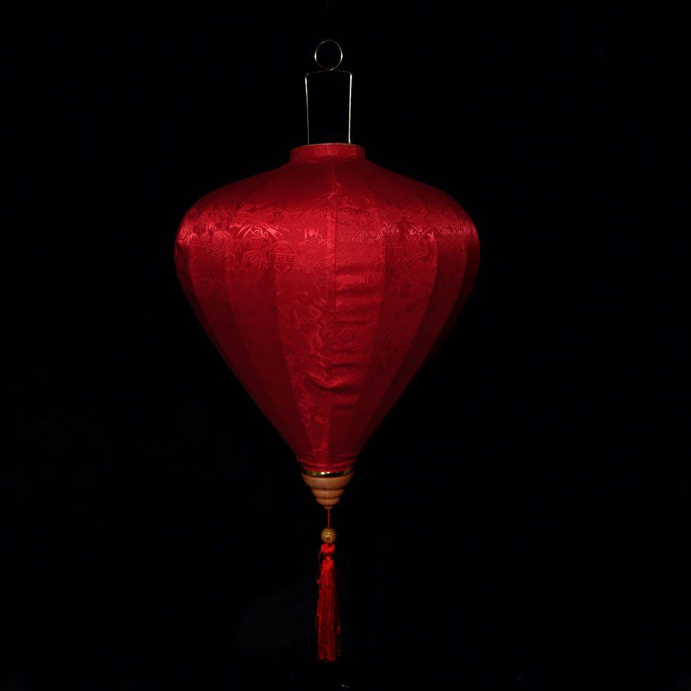 Small Red Vietnamese Silk Lantern, Garlic Umbrella Shaped - AsianImportStore.com - B2B Wholesale Lighting and Decor