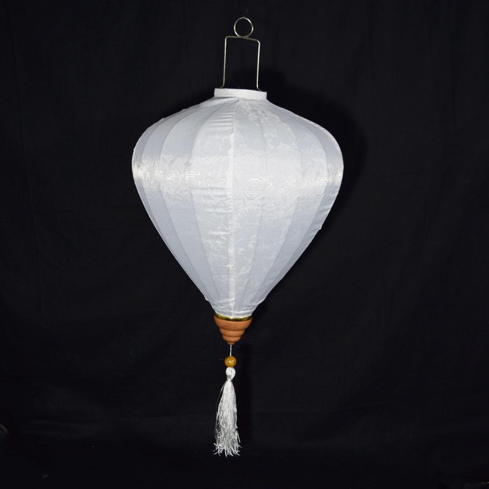 Medium White Vietnamese Silk Lantern, Garlic Umbrella Shaped - AsianImportStore.com - B2B Wholesale Lighting and Decor
