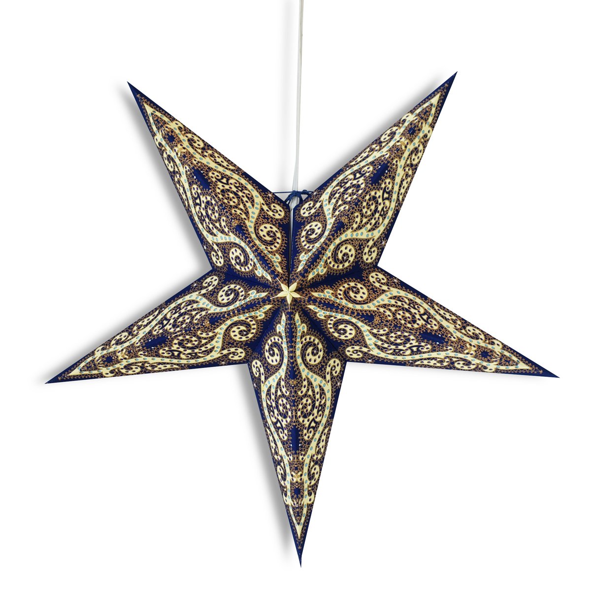 24" Blue Vines Glitter Paper Star Lantern, Hanging Wedding & Party Decoration - AsianImportStore.com - B2B Wholesale Lighting and Decor