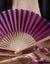 (100 PACK) 9" Violet Silk Hand Fans for Weddings