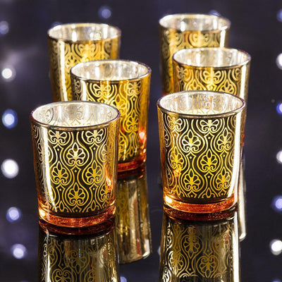 Spade Votive Tea Light Glass Candle Holder - Gold, 2.5 Inches (102 PACK) - AsianImportStore.com - B2B Wholesale Lighting and Décor