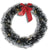 15" Snow Tipped Pine Artificial Christmas Wreath Assented With Red Bow and Warm White 20 LED Fairy String Light For Holiday Decoration - AsianImportStore.com - B2B Wholesale Lighting and Decor