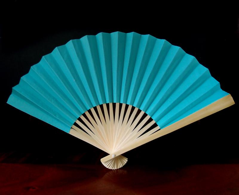  9" Water Blue Paper Hand Fans for Weddings (10 PACK) - AsianImportStore.com - B2B Wholesale Lighting and Decor