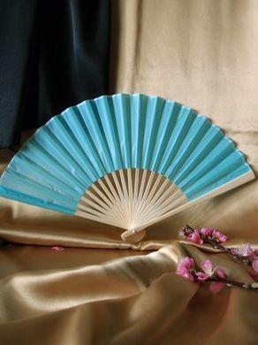 BULK PACK (50) 9" Water Blue Silk Hand Fans for Weddings - AsianImportStore.com - B2B Wholesale Lighting and Decor