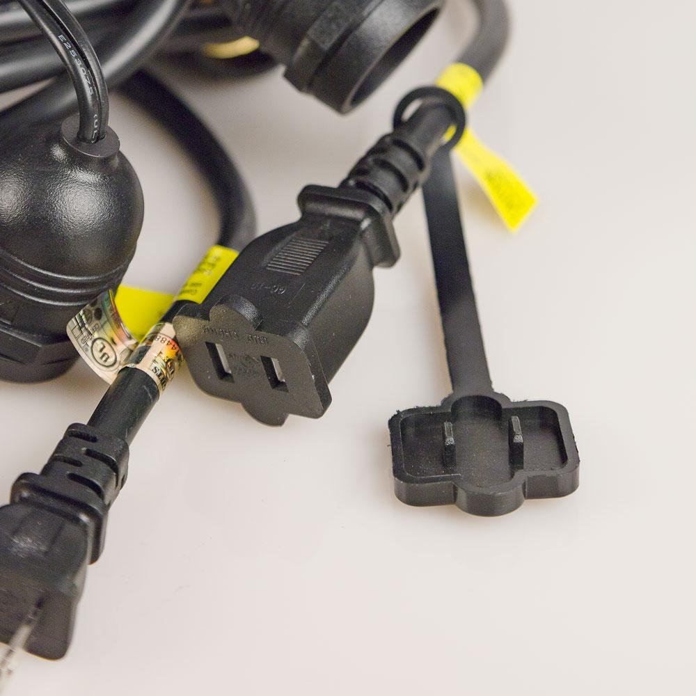15 Suspended Socket Outdoor Commercial Weatherproof SJTW String Light Set, S14 Bulbs, 48FT Black Cord w/ E26, 14AWG - AsianImportStore.com - B2B Wholesale Lighting and Decor
