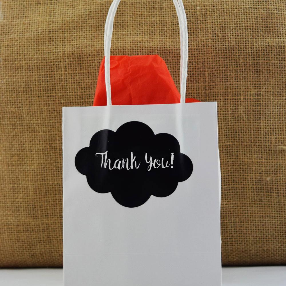 5.5" White Chalkboard Paper Favor Goodie Gift Bag w/ Handle (4 PACK) - AsianImportStore.com - B2B Wholesale Lighting and Decor