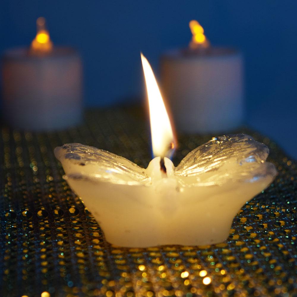 White Floating Butterfly Candles (4 PACK) - AsianImportStore.com - B2B Wholesale Lighting and Decor