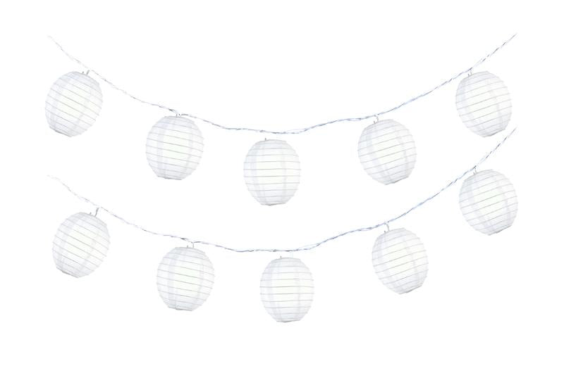 White Kawaii Shaped Paper Lantern String String Lights (8FT, Expandable) - AsianImportStore.com - B2B Wholesale Lighting & Decor since 2002