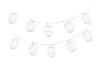 White Kawaii Shaped Paper Lantern String String Lights (8FT, Expandable) - AsianImportStore.com - B2B Wholesale Lighting & Decor since 2002