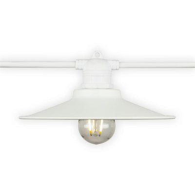 Classic Metal Patio Light Bulb Shade Cover for Outdoor Commercial String Lights, E26, White - AsianImportStore.com - B2B Wholesale Lighting and Decor