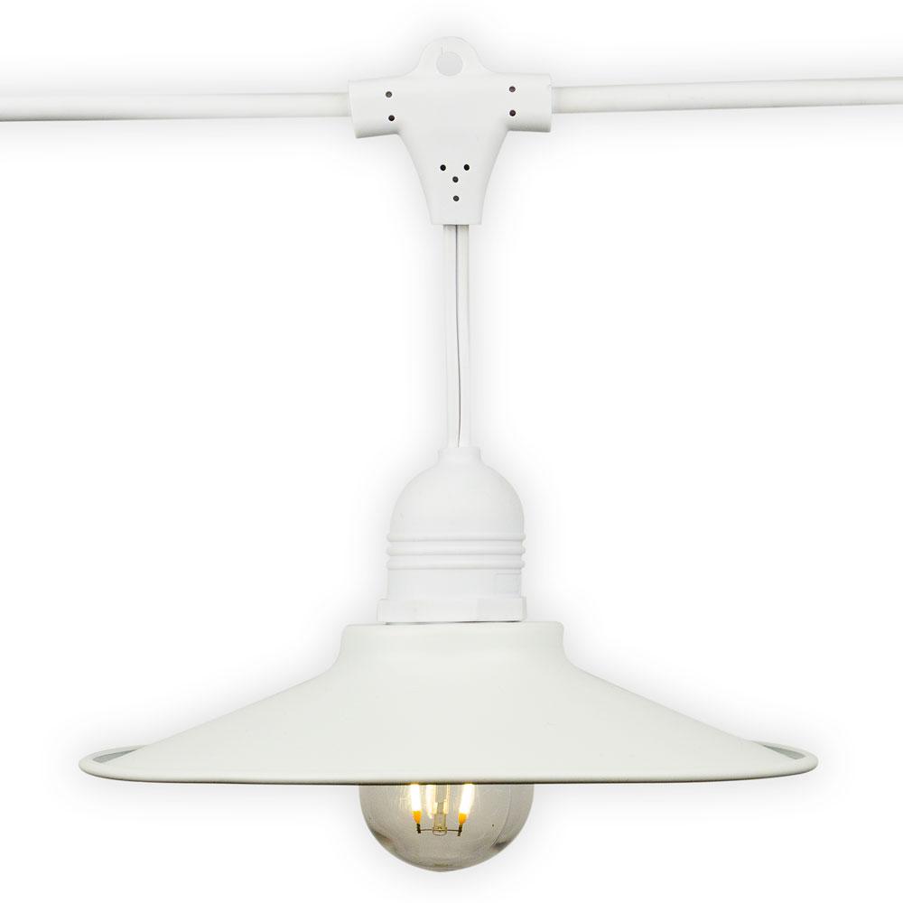 Classic Metal Patio Light Bulb Shade Cover for Outdoor Commercial String Lights, E26, White - AsianImportStore.com - B2B Wholesale Lighting and Decor