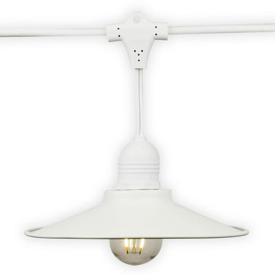 Classic Metal Patio Light Bulb Shade Cover for Outdoor Commercial String Lights, E26, White - AsianImportStore.com - B2B Wholesale Lighting and Decor