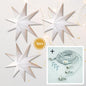 3-PACK + Cord | White Nova 9 Point 20" Illuminated Paper Star Lanterns and Lamp Cord Hanging Decorations - AsianImportStore.com - B2B Wholesale Lighting and Decor