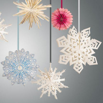 10" White Premium Handcrafted Paper Snowflake Hanging Decoration - AsianImportStore.com - B2B Wholesale Lighting and Decor