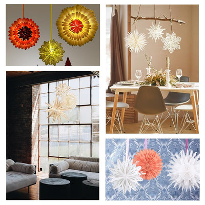10" White Premium Handcrafted Paper Snowflake Hanging Decoration - AsianImportStore.com - B2B Wholesale Lighting and Decor