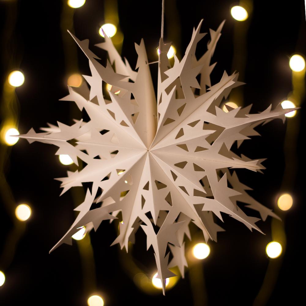 10" White Premium Handcrafted Paper Snowflake Hanging Decoration - AsianImportStore.com - B2B Wholesale Lighting and Decor