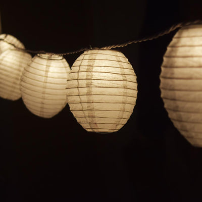 White Kawaii Shaped Paper Lantern String String Lights (8FT, Expandable) - AsianImportStore.com - B2B Wholesale Lighting & Decor since 2002