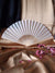 BULK PACK (50) 9" White Silk Hand Fans for Weddings - AsianImportStore.com - B2B Wholesale Lighting and Decor