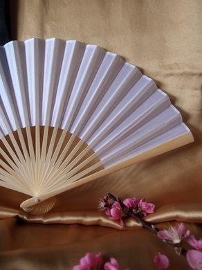 9" White Silk Hand Fans for Weddings (10 Pack) - AsianImportStore.com - B2B Wholesale Lighting and Decor