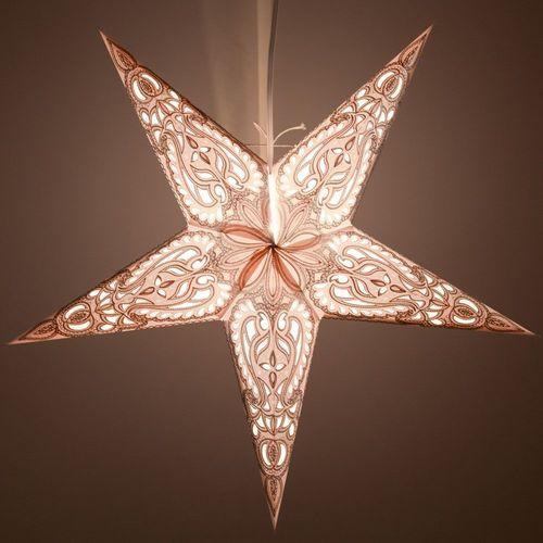  3-PACK + Cord | Silver Alaskan Glitter 24" Illuminated Paper Star Lanterns and Lamp Cord Hanging Decorations - AsianImportStore.com - B2B Wholesale Lighting and Decor