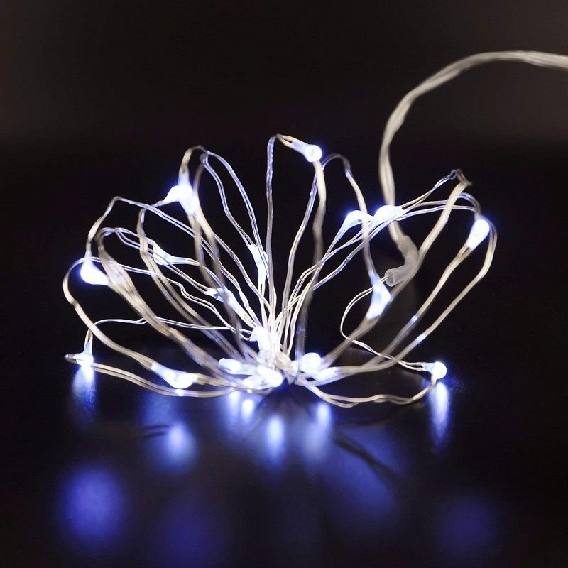 7.5 FT|20 LED Battery Operated Cool White Fairy String Lights With Silver Wire - AsianImportStore.com - B2B Wholesale Lighting and Decor